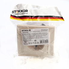 Розетка 2P+PE/USB Stekker Эрна со шторками слоновая кость PST16-9011-02 39237 1
