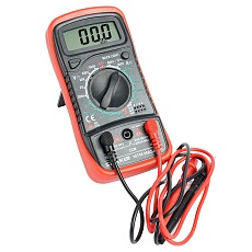 Мультиметр цифровой, 1999 отсчетов, батарея крона, ручная регулировка, черный/красный Stekker MTM MAS830L 49994