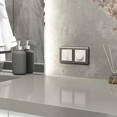 Выключатель двухклавишный с подсветкой Werkel перламутровый рифленый W1120113 4690389160905 2