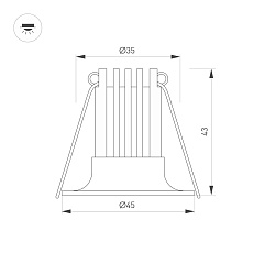 Встраиваемый светодиодный светильник Arlight MS-Foggy-Built-R45-5W Warm3000 044633 1