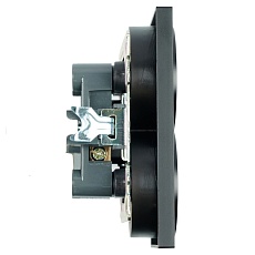 Розетка двойная 2P Stekker Катрин со шторками черный GLS10-7113-05 39611 5