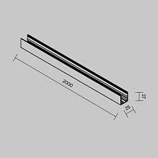 Профиль для уличной трековой системы Maytoni Outdoor O-TR002OH-P-B2M 2