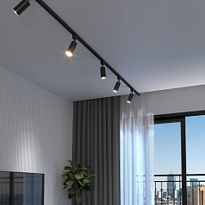 Трековый светильник Elektrostandard Svit GU10 черный/хром MRL 1013 a048166 1