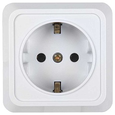 Розетка 2П+3 открытой установки IP20 16А 250В (керамика) белая