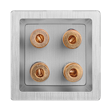 Акустическая розетка Werkel х4 серебряная рифленая WL09-AUDIOx4 4690389085024 3