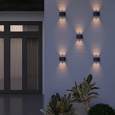 Уличный настенный светодиодный светильник Elektrostandard 1555 Techno Led черный a049672 2