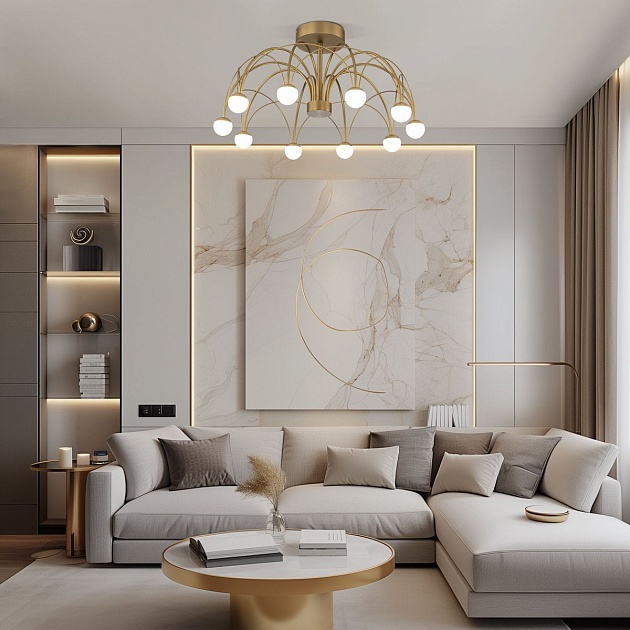 Потолочная светодиодная люстра Eurosvet Ragno 90031/10 LED золото Фото № 8