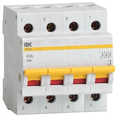 KARAT Выключатель нагрузки (мини-рубильник) ВН-32 4P 40А IEK MNV10-4-040