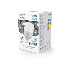 Лампа светодиодная Gauss E27 50W 6500K матовая 63235 3
