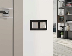 Комплект механизма 2-кл выключателя AMBRELLA VOLT с подсветкой 10000K ALFA Серо-бежевый матовый QUANT (AP3640, VM115, G17B) MA364020 5