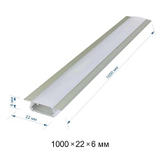 Профиль встраиваемый с рассеивателем серебро 1м. Apeyron 08-06 1