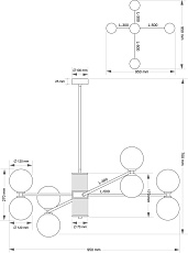 Подвесной светильник KUTEK FABRIANO FAB-ZW-4(BN/3)BB 1