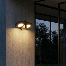 Уличный настенный светильник Elektrostandard Twin 3000K черный (35170/D) a072075 3