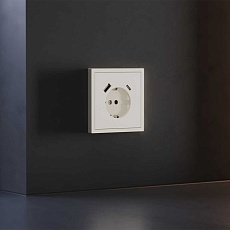 Накладка для розетки с заземлением и защитными шторками, с USB A+C, S70 (хлопок) Voltum VLS001013 4