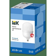 Лампа светодиодная сверхмощная IEK E40 65W 6500K матовая LLE-HP-65-230-65-E40 1