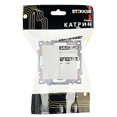 Выключатель двухклавишный Stekker Катрин белый GLS10-7104-01 39300 2