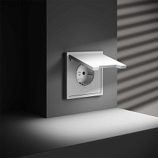 Розетка встраиваемая Voltum S70 с заземлением, защитными шторками и крышкой 16А, (белый матовый) VLS040302 1