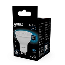 Лампа светодиодная Gauss GU10 7W 6500K матовая 101506307 3