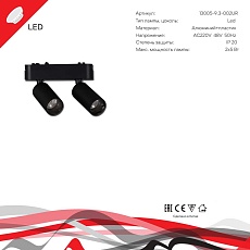 Трековый светодиодный светильник Reluce 13005-9.3-002UR magnetic LED2x5W BK 2
