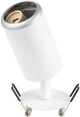 Светильник встраиваемый алюминиевый ЭРА KL106 WH/SL под лампу MR16 GU10 белый/серебро матовый Б0061634 3