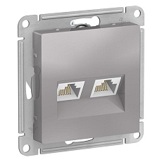 Розетка компьютерная двойная RJ45 Systeme Electric AtlasDesign 5e кат UTP алюминий ATN000385