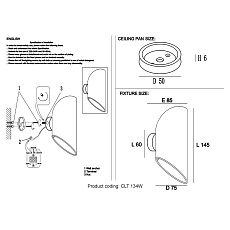 Уличный настенный светодиодный светильник Crystal Lux CLT 134W BL 1