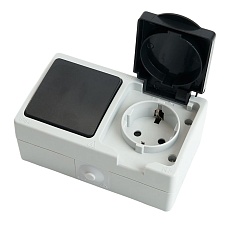 Розетка 1-местная с выключателем Stekker Велена PST16-11-54/10-111-54 32759 1