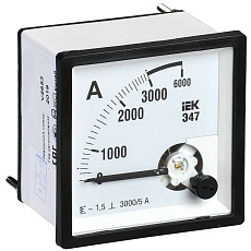 Амперметр аналоговый Э47 3000/5А класс точности 1,5 72х72мм IEK IPA10-6-3000-E