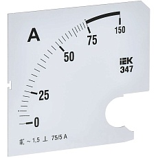 Шкала сменная для амперметра Э47 75/5А класс точности 1,5 96х96мм IEK IPA20D-SC-0075