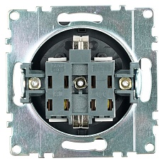 Розетка 2P+PE Stekker Катрин со шторками крышкой черный GLS16-7112-05 39608 2