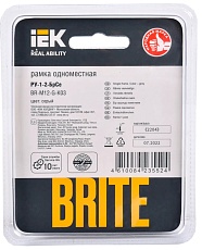 Рамка 1-постовая IEK Brite РУ-1-2-БрСе серая BR-M12-G-K03 2