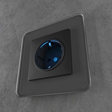 Розетка Werkel с/з с подсветкой черный W1171408 4690389171727 5