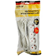 Удлинитель Stekker Home 4гн 3м с/з HM06-40-03 49351 3