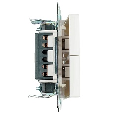 Выключатель двухклавишный Stekker Катрин белый GLS10-7104-01 39300 4