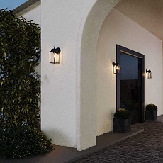 Уличный настенный cветильник Elektrostandard 1008D Brick черный a038438 1