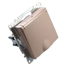 Розетка 2P+PE Stekker Катрин со шторками крышкой шампань GLS16-7112-02 39594 4