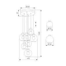 Подвесная люстра TK Lighting 10207 Cubus 1