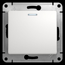 Переключатель одноклавишный проходной Systeme Electric Glossa 10A 250V с подсветкой белый GSL000163