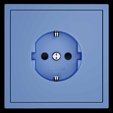 Накладка для розетки с заземлением и защитными шторками, S70 (деним) Voltum VLS000715 2