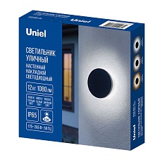 Уличный накладной светильник Uniel ULU-P35R-12W/3000K+4000K+6500K/D18 IP65 BLACK UL-00013632 1