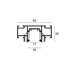 GRAFFIT Трек для натяжного потолка RS 3м черный 2