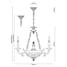 Подвесная люстра Lucia Tucci Firenze 1781.6.2 Antique Gold 2