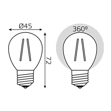 Лампа светодиодная филаментная Gauss E27 5W 2700K прозрачная 105802105 4