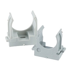 Крепеж-клипса для труб для прямого монтажа Stekker PMPH20G серая в п/э D20 мм 50767