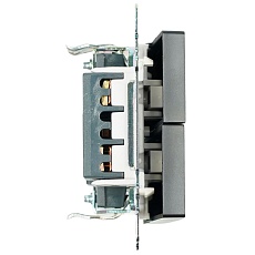 Выключатель двухклавишный Stekker Катрин черный GLS10-7104-05 39606 3